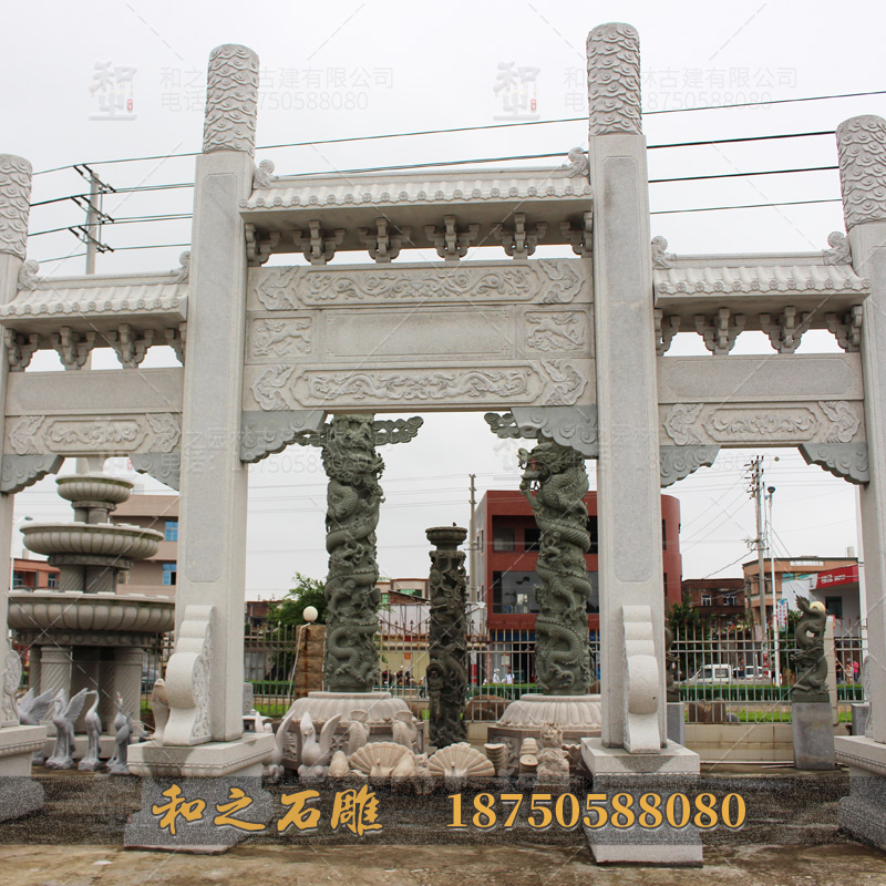 石雕仿古建筑牌坊